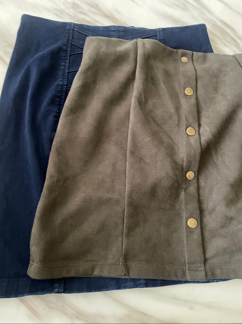 EXPRESS Bandage Strechy Jean High Waist Skirt Size 6 and Suade Green skirt